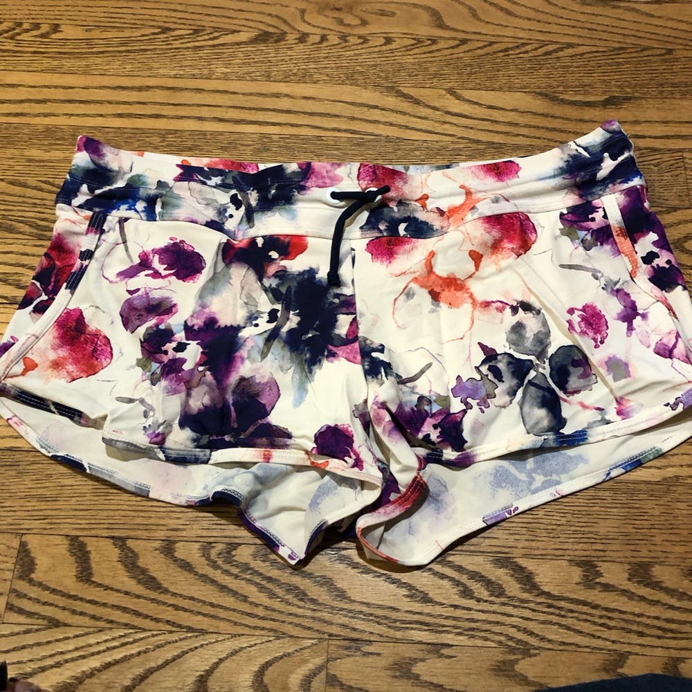 Athleta Kata Swim Shorts Watercolor Floral